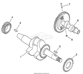 Crankshaft/Camshaft Diagram and Parts List for 1504-2  Briggs and Stratton Generator